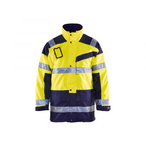 Parka/manteau de travail d'hiver doublé haute visibilité Terra avec  extérieur imperméable, hommes, jaune