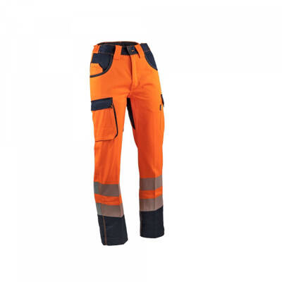 Pantalon de travail Haute Visibilité EMETTEUR orange/bleu LMA