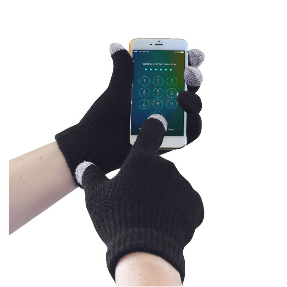 gants homme doubles polaire compatibles ecran tactile noir homme