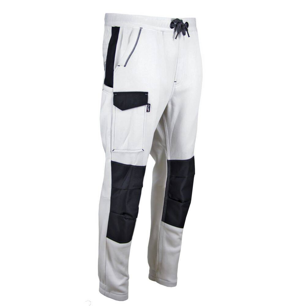 Pantalon de peintre multipoches à genouillères Blanc/Noir | 1443 AEROSOL -  LMA