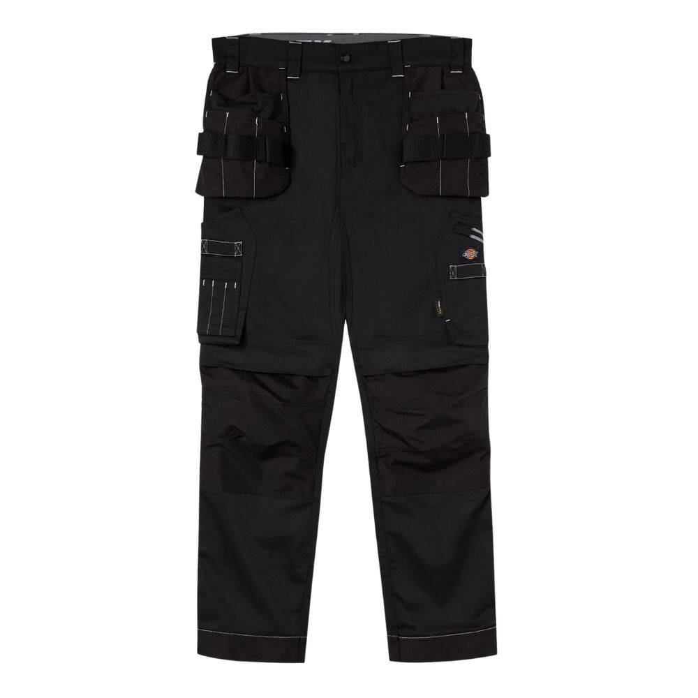 Caterpillar Dynamic Men Black Cargo Slim-Fit Stretch Work Trousers - 30/32