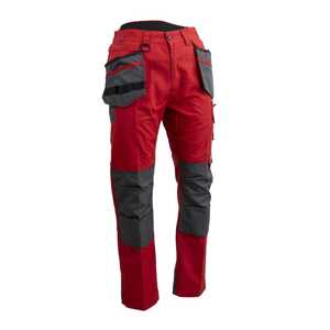 Pantalon bicolore Lin biais rétro Gris et rouge - LMA
